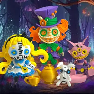 8 Piece Twisted Wonderland Set - Alice, Cheshire, Mad Hatter & White Rabbit with Accessories 3d Printed, Articulated, Decor