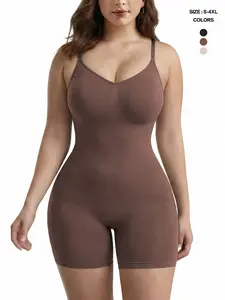 Women's Seamless Spaghetti Strap Bodysuit Shapewear Solid Yoga Bodysuit