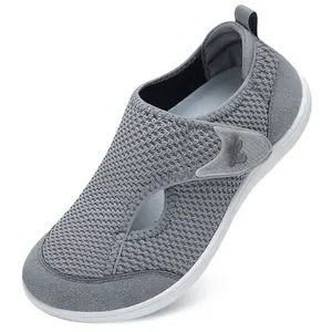 LeIsfIt Womens Wide Diabetic Shoes Adjustable Barefoot Walking Shoes Breathable Zero Drop Sneakers for Wide Width Arthritis Edema Feet