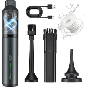 Vacuum Portable with 16000Pa  Suction, Handheld Vacuum Cordless Rechargeable Blow & Suction 4 in 1, Small Vacuum Cleaner for , Home, Office, Outdoor (Grey)