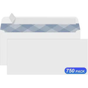 750 # 10 Security Envelopes, PANDRI Self Seal Windowless Envelopes, Security Tint Pattern for Secure Business Mailing, Invoices and Statements, Size 41/8 x 91/2 Inch  24 LB