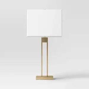 Window Pane Table Lamp with USB Brass - Threshold