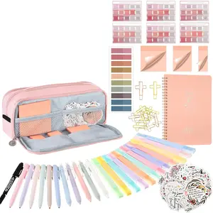 Bible Study Supplies Journaling Kit with Tabs and Highlighter, Notebook and Pen Case, Bible Annotation Kit, Study Group Essentials Accessories Set for Women Students Beginner Gifts