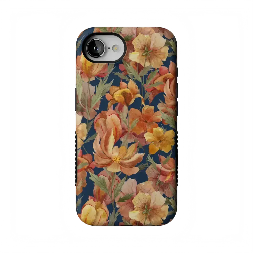 Casely iPhone 16e Case | Fallen Gold | Antique Floral | Bold Protective Design | Compatible with MagSafe