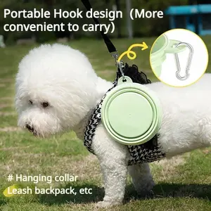 Macaron Color Portable Foldable Travel Bowl for Cats Dogs Lightweight Space-Saving Pet Feeding Drinking Outdoor Use 350ml