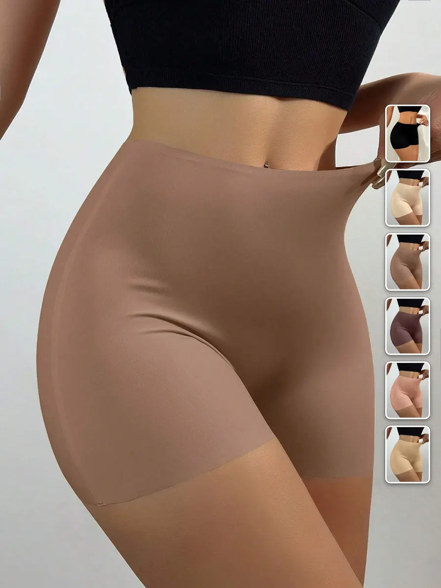 Seamless Safety Shorts Ice Silk Mid-Waist Anti-Chafing No Roll Summer Essential