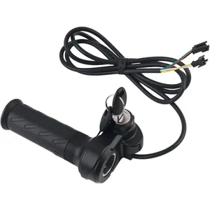 Full Twist Throttle Ebike Grip with 2 Keys,Rubber Ebike Throttle for Speed Control,Universal Electric Bike Throttles Bike Accessories for Electric Bicycle Scooters Trikes