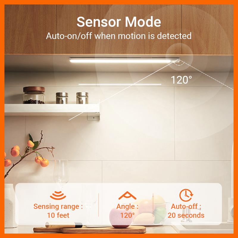 Under Cabinet Lighting, 11.81in Motion Sensor Light Indoor Rechargeable, Closet Lights Battery Operated for Kitchen Cabinets, Shelves, Walls (