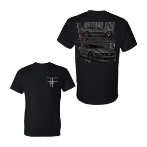 Mustang S650 T-Shirt, Black Muscle Car Design Graphic Tee, Streetwear Style For Speed Enthusiasts