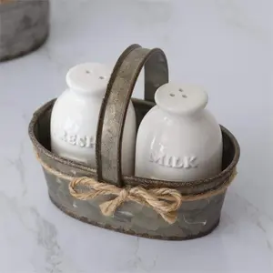 Milk Bottle Salt and Pepper Shaker Set