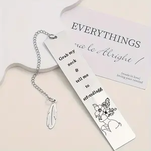 Stainless Steel Bookmark, 1 Count Letter Pattern Bookmark, Reading Gift for Men & Women, Bookmark for Her, Book Lovers Gift, Lettering, Book Accessories