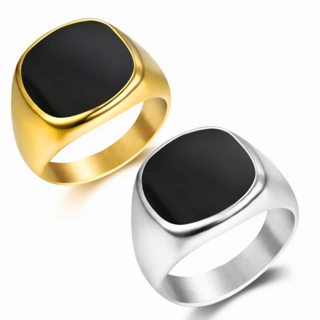 1pc Signet Biker Rings For Men Daily Wear, Elegant Engagement/Wedding Rings, Jewelry Gift For Dad/Boyfriend