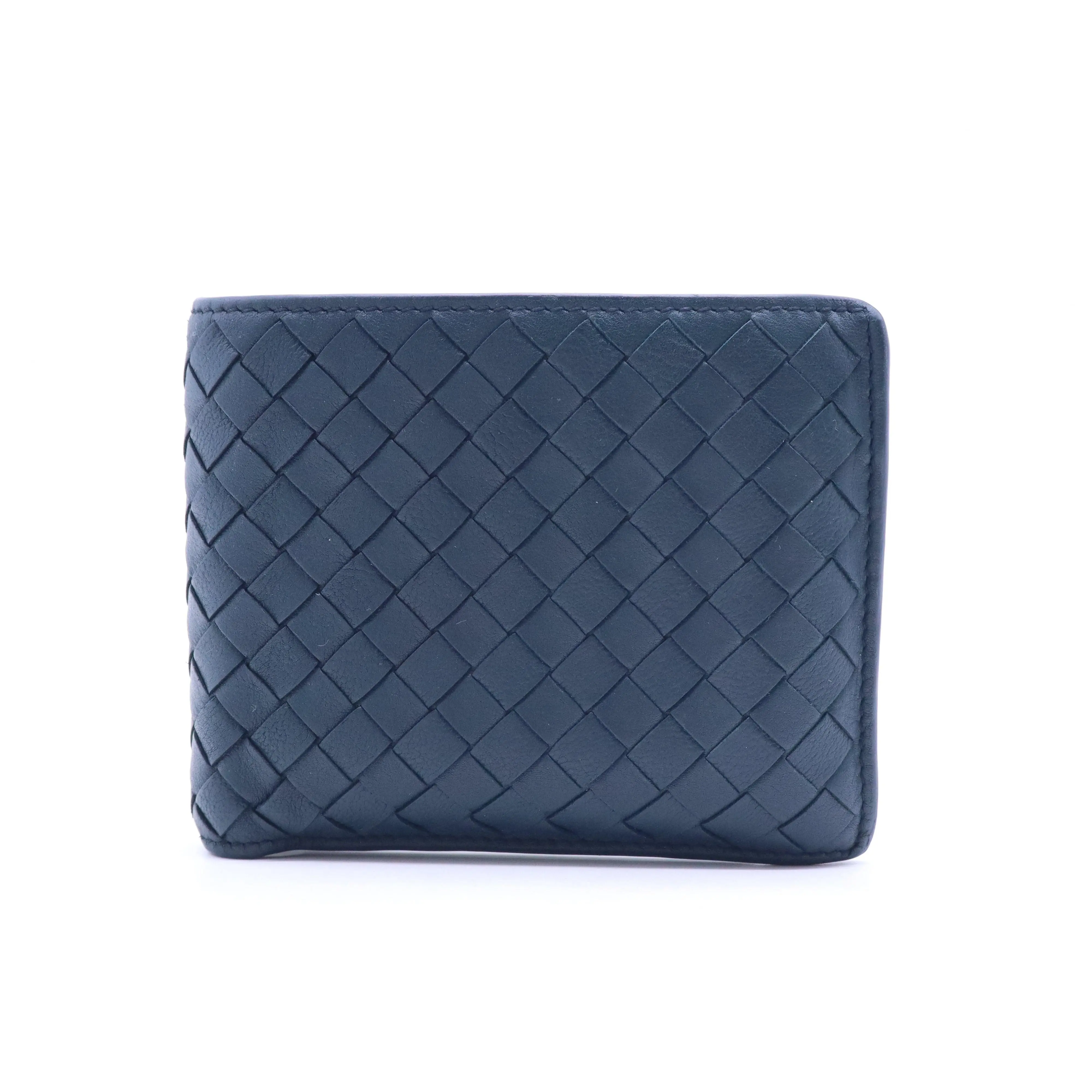 Pre-owned BOTTEGA VENETA leather Small Leather Goods Intrecciato Bi Fold Wallet W20983