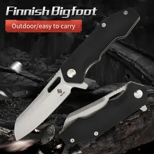 [Bigfoot] High-end EDC folding knife outdoor multi-function tactical knife G10 non-slip wear-resistant handle, heavy-duty practical folding knife tool, high hardness sharp small knife, 14C28N steel blade