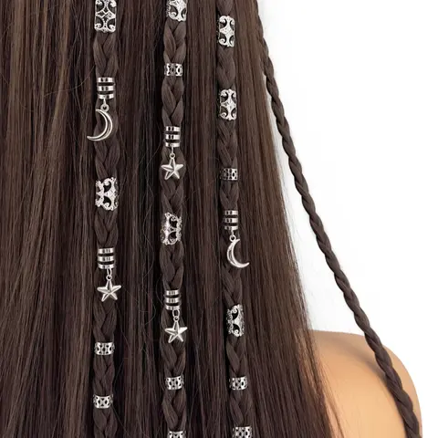 35pcs Stars and Moon Combo Dreadlock Hair Beads, Material Jewelry Hair Rings Accessories Gift Choice Gifts for Girls and Women, Dating Parties, Casual Outings, Modern Versatile Hair Accessories, Unique Design