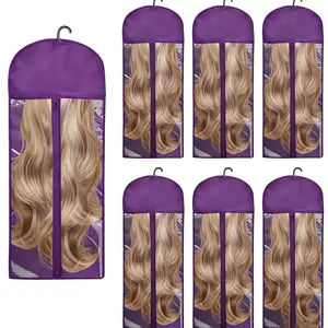 6-Piece Breathable Dustproof Bags, Hair Storage Solution Prevents Tangles & Shape Retention, Ideal for Washing Drying Styling