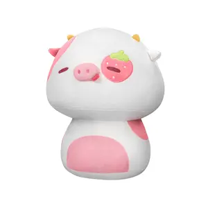 MeWaii  Mushroom Plush, Strawberry cows Plush Soft Plushies Squishy Plush, Cute Strawberry cows Stuffed Animals Plush Toys Birthday Gifts Halloween Christmas Gift for Girls Boys