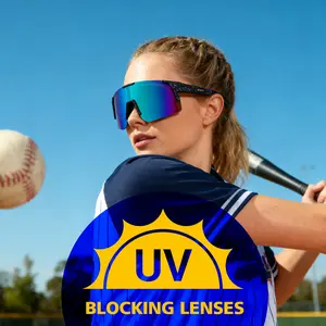 UV Blocking Sports Sunglasses for Men Women, Colorful Shield Lens, Baseball Cycling Glasses, UV400 Protection