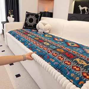 Bohemian Style Anti-Slip Sofa Cushion, Durable Fabric Protector for Bedroom & Office Furniture, Winter Season Home Decor