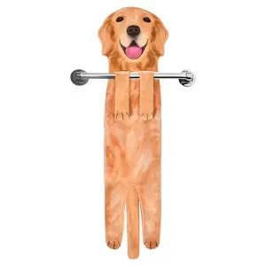 AGRIMONY Funny Dog Hand Towels for Kitchen Bathroom - Dog Mom Gifts for Women Dog Dad Gifts for Men- Mothers Fathers Days Valentines Housewarming Unique Gifts for Dog Lovers Big Golden Retriever Cotton towel warmers