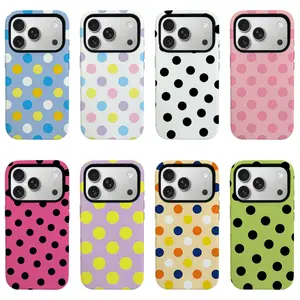 Cute Polka Dot Phone Case,  Wildflower  Case, Floral Curve Phone Case,  Custom   Monogram Pink    Case ,Aesthetic Y2K Girly Protective Cover for iPhone 11/12/13/14/15/16/17 pro max and Samsung S24-S26 .Perfect for Her/Him Girly Phone Caseslovely gift