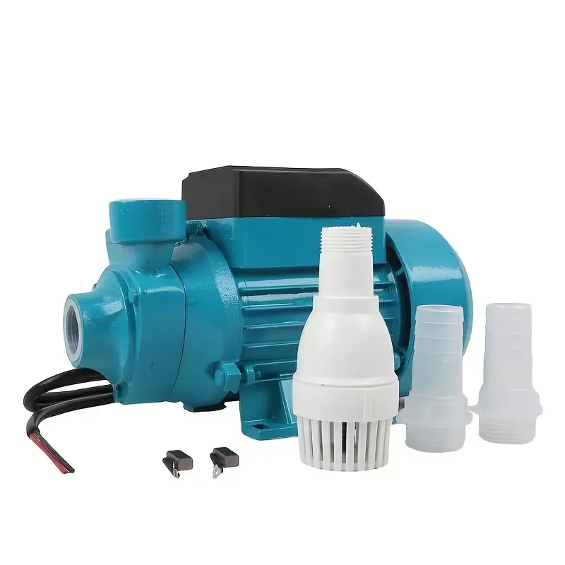 Blue Water Pump with White Accessories and Black Components for Home Use