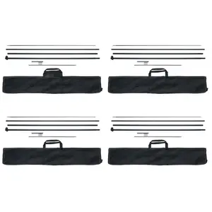 Feather Flag Pole Kit 4 Packs Swooper Flag Poles 16.3 Ft With Ground Stakes Outdoor Advertising Flag Stand System With Durable Aluminum Poles Weather Resistant Easy Assembly Includes Carry Bag