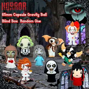 Wb Officially Licensed Horror Gravity Capsule Blind Box Set, 65mm Pennywise Beetlejuice It Monsters, Spooky Home Party Decor
