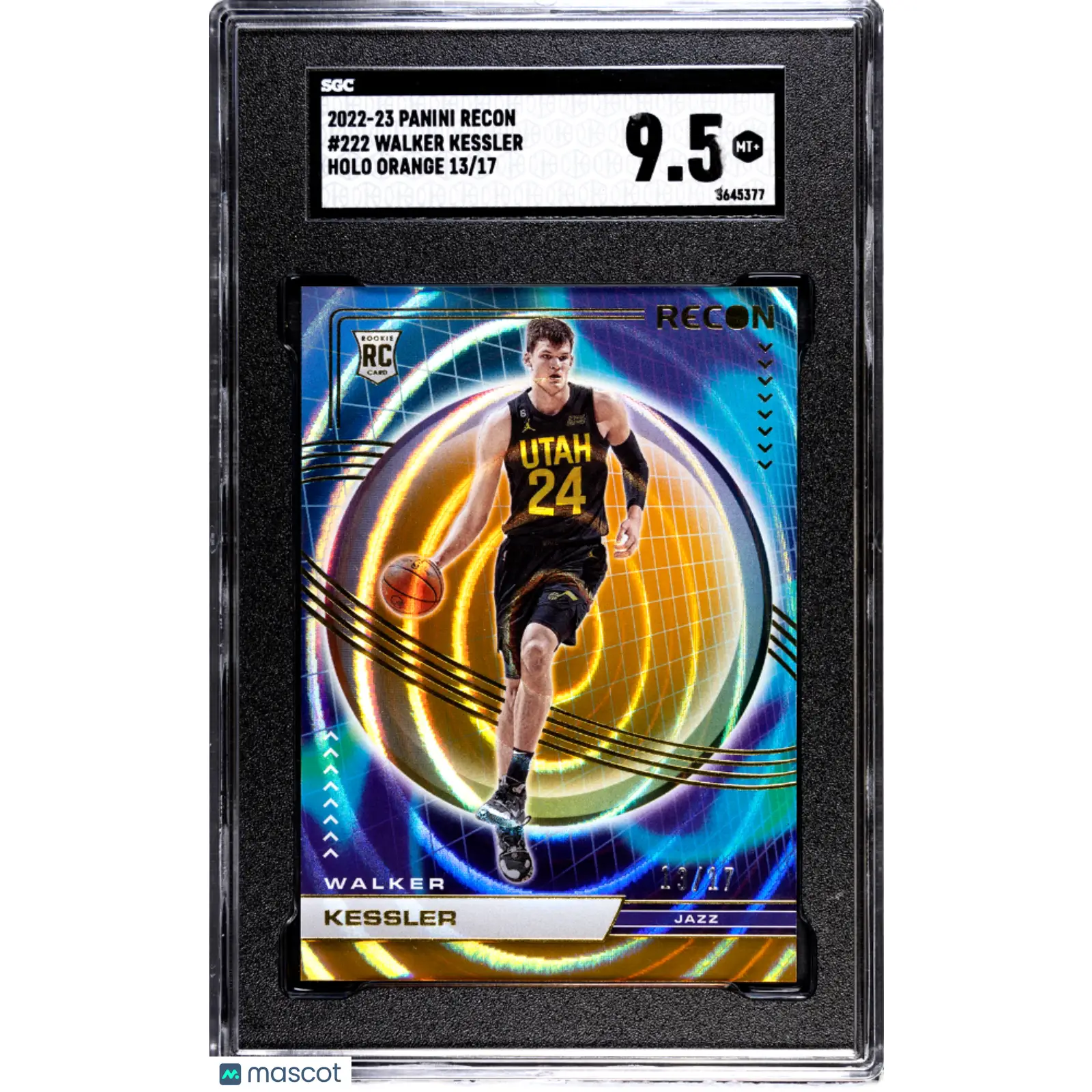 Walker Kessler SGC 2022 23 Panini Recon #222 Holo Orange 13/17 Basketball 9.5
