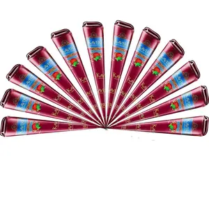 (Pack of 12) Kaveri 25g Fresh Natural Henna Cones Makeup Smooth Powder Cosmetic