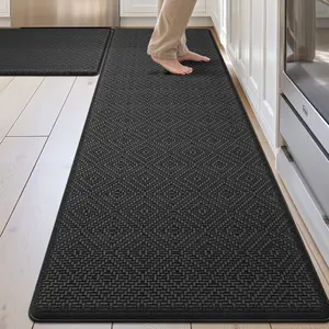 LUMI Kitchen Padded Mat Set, Anti-fatigue, Non-slip, Waterproof, Easy to Clean, 2-Piece Set 17.3 ‘x59’+17.3 ‘x29.5’Mother's Day Gift Machine Washable Rugs