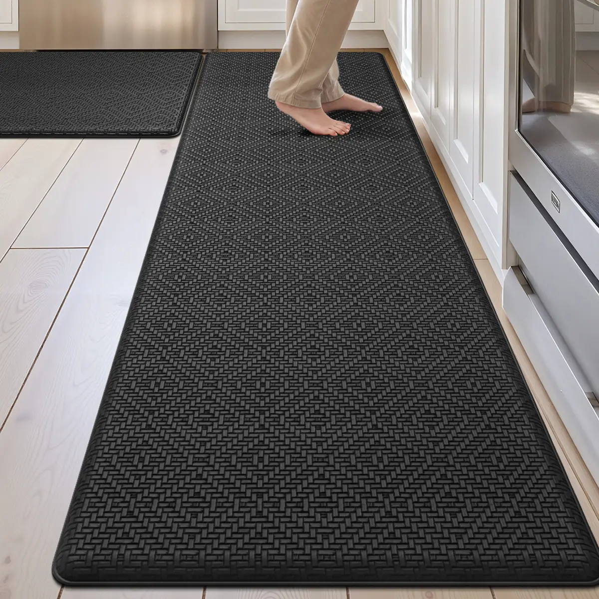 LUMI Kitchen Padded Mat Set, Anti-fatigue, Non-slip, Waterproof, Easy to Clean, 2-Piece Set 17.3 ‘x59’+17.3 ‘x29.5’Mother's Day Gift Machine Washable