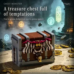 Key-linked puzzle box building block set | Interlocking treasure box toy, 560 ABS bricks, a must-have for RPG game fans and collectors | Super cool desktop decoration for gamers, the perfect gift for teen builders