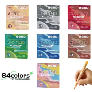 Aw-1499 Full Set 84 Colors Multi-Material Markers, Premium Quality, Waterproof Quick-Dry, Durable Colors, Professional Art Supplies