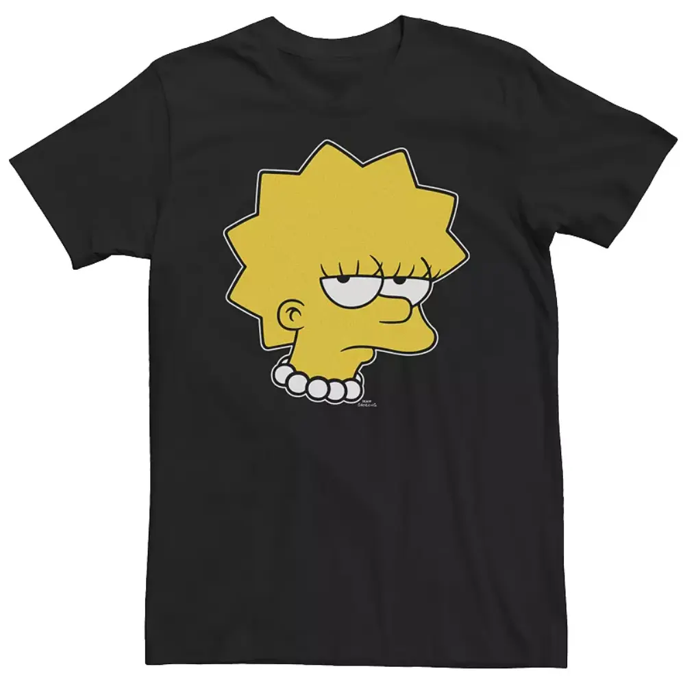 Big & Tall The SimpsonS Lisa Simpson Unamused Big Head Tee