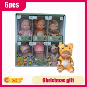 Six-piece set of Zogo Black Friday cute baby Christmas dolls: mini doll series with holiday theme, changeable effect, is a perfect gift for children and collectors. Interactive Santa Guitar Figurine  interactive plush puppy   reborn baby doll adorable  de