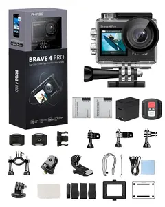 AKASO Brave 4 Pro 4K30FPS Action Camera - 131ft Underwater Camcorder Waterproof Camera with Touch Screen Advanced EIS Remote Control 5X Zoom Underwater Camera Support External Mic