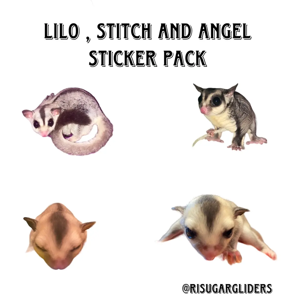 Lilo , stitch and angel family sticker pack
