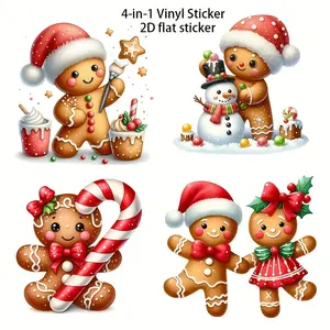 Christmas Themed Gingerbread Person Vinyl Sticker - Surface Stickers, Car Decal for Cars, Laptops, Trucks, Motorcycles, Windows, Walls - Self-adhesive, Smooth Surface, Disposable - Suitable for Glass, Metal, Ceramics, Gingerbread Decoration