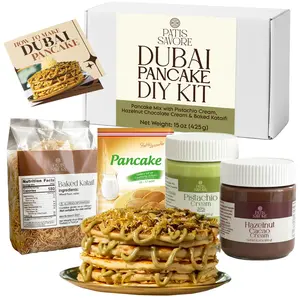 Dubai Pancake DIY Set – All-in-One Chocolate Pancake Kit | Viral Dessert Creation Set with Creams & Toppings | Complete Dubai-Inspired Baking Experience Snack Crunchy