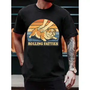 100% Cotton Dog Lover'S Favorite – Witty English Bulldog T-Shirt Featuring Rolling Fatties Joke Golf Gift T-Shirt For Men And Women men's graphic tee