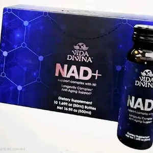 Vida Divina Nad+ Liquid Supplement, Extra Strength NAD+ Shots with NR-Nicotinamide Riboside Chloride, L-Glutathione,TAURINE  Anti-Aging, Energy, Focus for Men & Women, 10 Pack, Berry Flavor