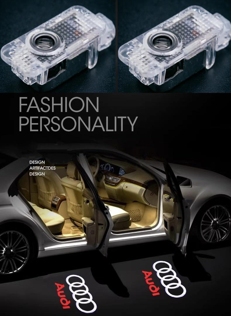 2PCS LED Door Welcome Light Projector GhostShadow Lamp HD Non-Fading For A4 A6 Q3 Q5Q7 A3 A5 A7  A8