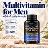 NUTRAHARMONY 46-in-1 Multivitamin Complex for Men. B-Complex, Whole Foods & Enzymes for Energy, Focus & Brain. Bioavailable & Gentle on Stomach. Made in USA. 90 Capsules