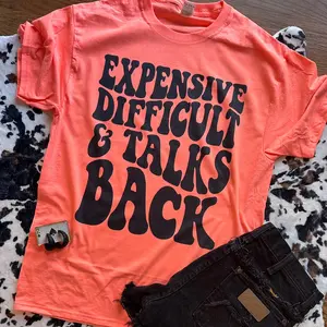 Expensive difficult and talks back graphic tee t-shirt everyday comfort