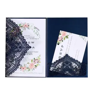 Laser Cut Wedding Invitations, Holiday Greeting Cards & Business Lace Pattern Invitation Cards
