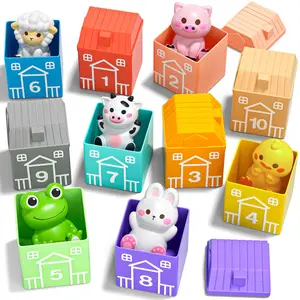 20 PCS Farm Animal Montessori Toys Children's Learning Dinosaur Toys Suitable for 1 to 3 Years Old education TEMI Learning Toys Educational Toys Birthday and Christmas kid Gifts