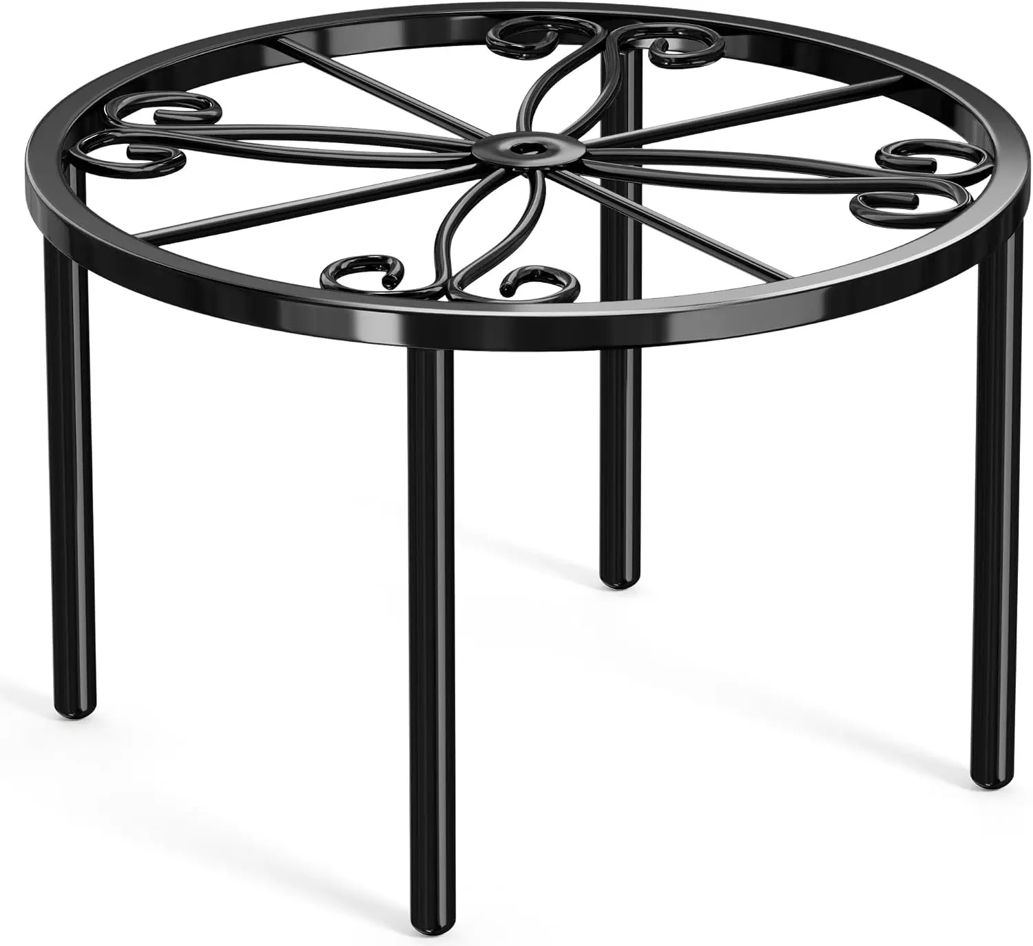 Black Plant Stand, 1 PCS 10.2 in Flower Pot Rack for Indoor & Outdoor Courtyard Gardens Black Plant Stand, 1 PCS 10.2 in Flower Pot Rack for Indoor & Outdoor Courtyard Gardens