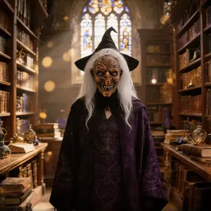 Hair Witch Mask Adult Latex, Halloween Costume Accessory, Party Favors, Perfect for Cosplay & Themed Events