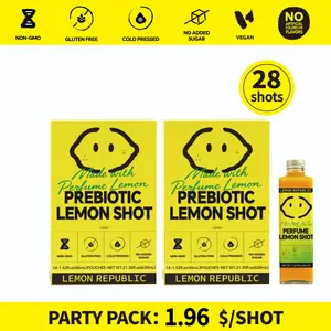 Lemon Republic Prebiotic Lemon Shot – Debloat, Support Digestion & Gut Health, Feel Lighter After Meals, Citrus Blend with Prebiotic Fiber, Turmeric & Perfume Lemon, Gentle on Stomach, No Added Sugar, Cold-Pressed, Gluten-Free, Non-GMO
